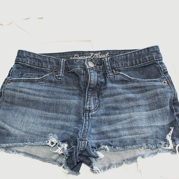 distressed, vintage, denim shorts - Picture 1 of 4
